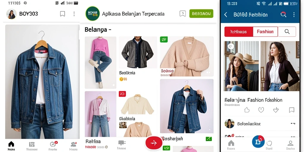 Antarmuka BOY303 yang modern dengan berbagai pilihan fashion.