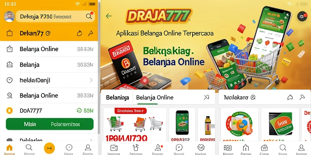 Tampilan antarmuka aplikasi DRAJA777 untuk Belanja Online.