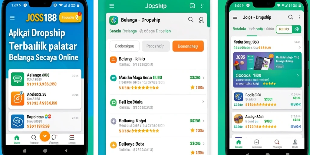 Screenshot antarmuka JOSS188 yang menunjukkan fitur dropship yang mudah digunakan.