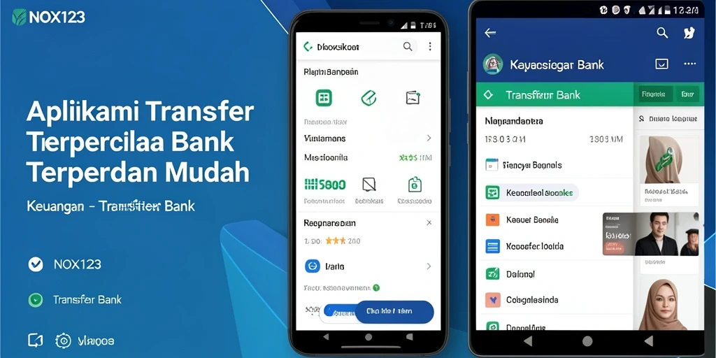 Antarmuka NOX123 yang sederhana dan fungsional untuk Transfer Bank.