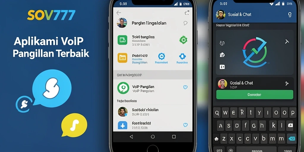 Antarmuka utama aplikasi SOV777 dengan fitur VoIP Panggilan.